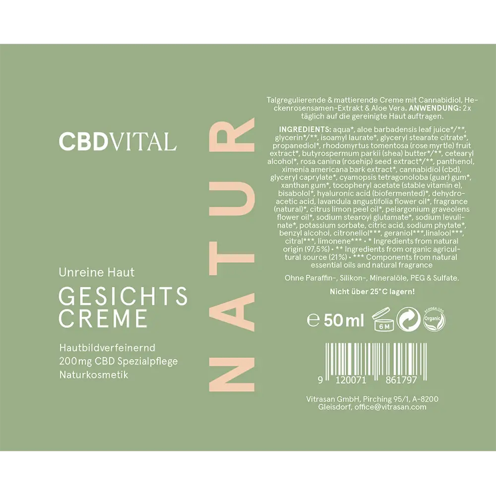 CBD Gesichtscreme für unreine Haut