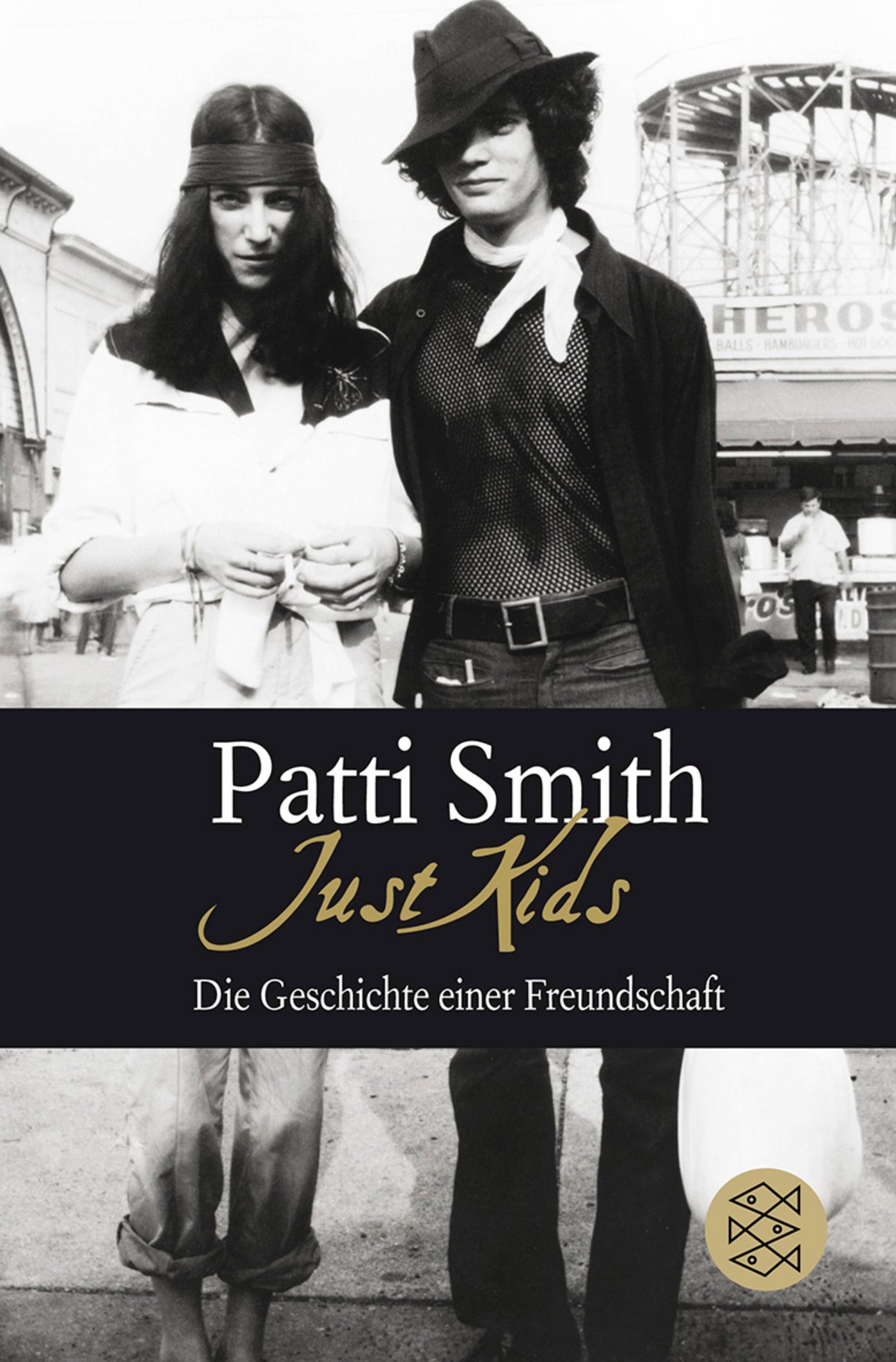 Patti Smitz und ein Freund in schwarz weiss
